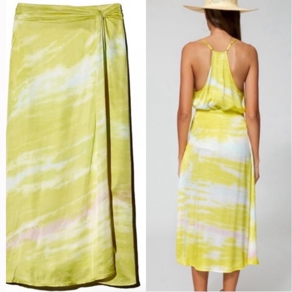 Young Fabulous & Broke Satin Tie-Dye Savanna Twist Midi Skirt - Picture 4 of 14